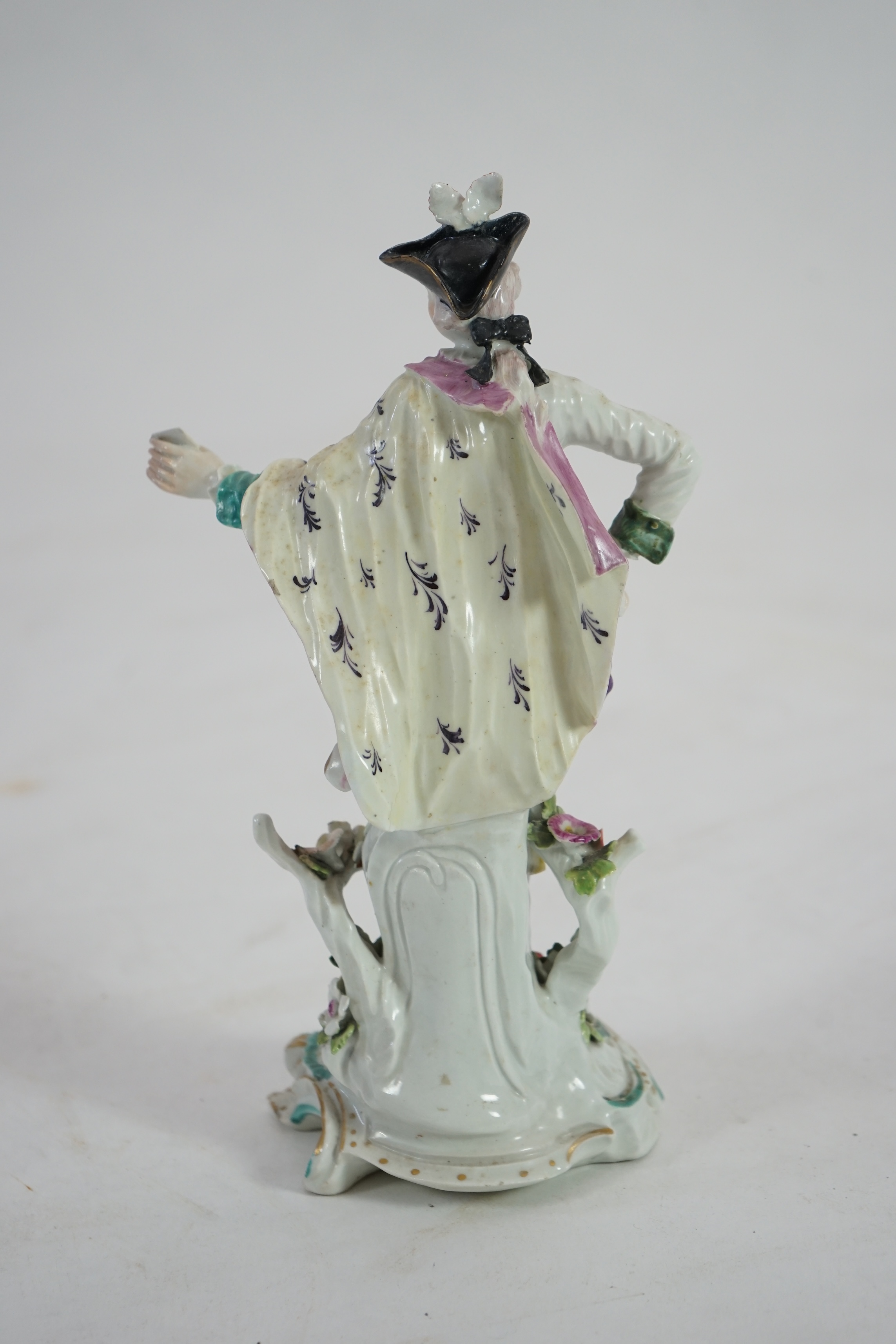 A Derby figure of a man holding a love letter, c.1760-65